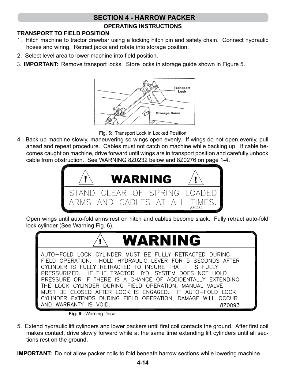 Operating instructions, Operating instructions -14, 4-15 | Summers 4-Rank Superweeder User Manual | Page 80 / 120