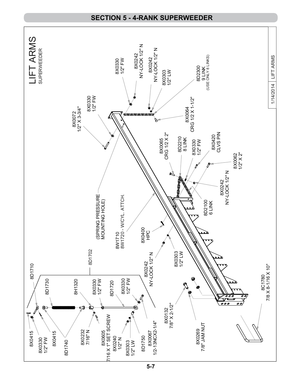 Lift arms | Summers 4-Rank Superweeder User Manual | Page 89 / 120