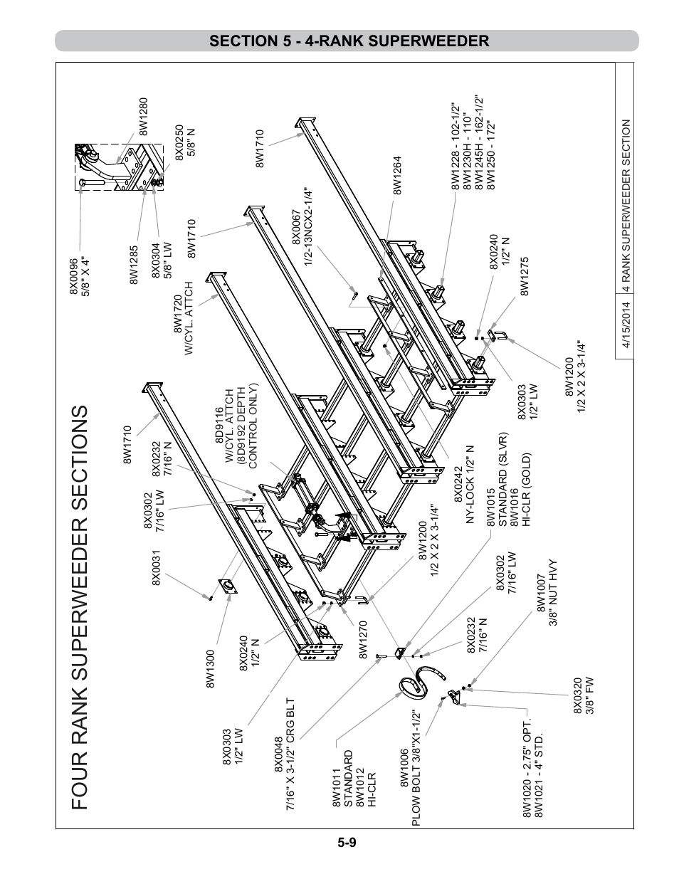 Section assembly | Summers 4-Rank Superweeder User Manual | Page 91 / 120