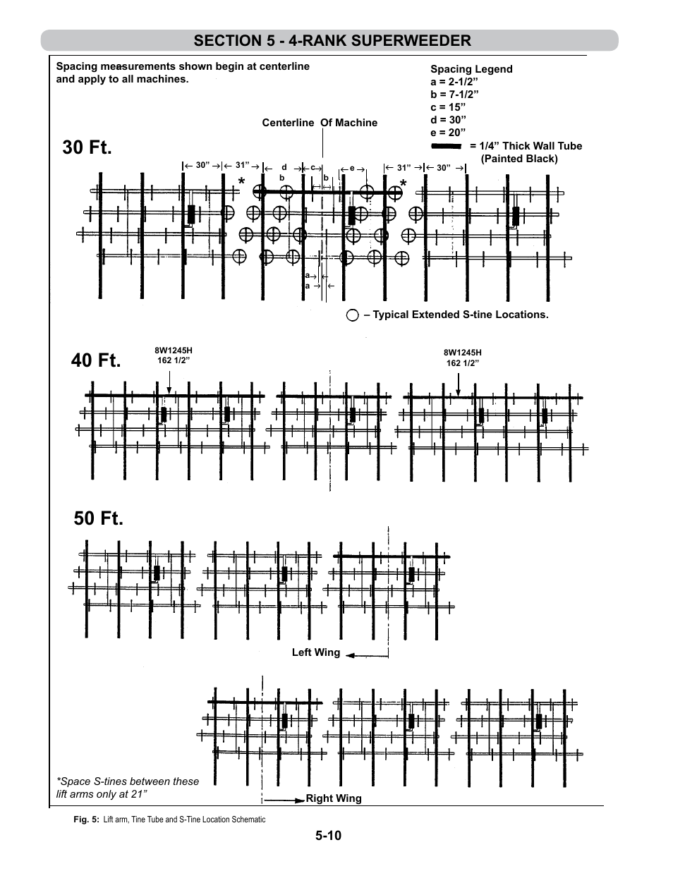 Spacing layout | Summers 4-Rank Superweeder User Manual | Page 92 / 120