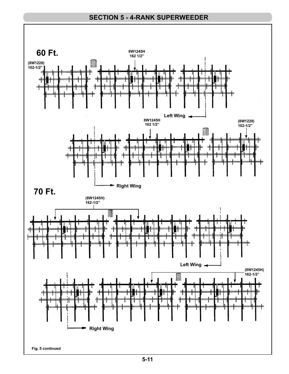 60 ft, 70 ft | Summers 4-Rank Superweeder User Manual | Page 93 / 120