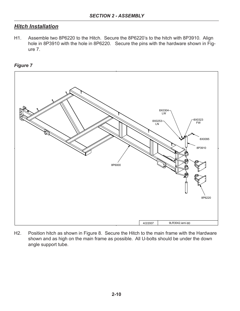 Hitch installation | Summers 30' Superroller User Manual | Page 20 / 46