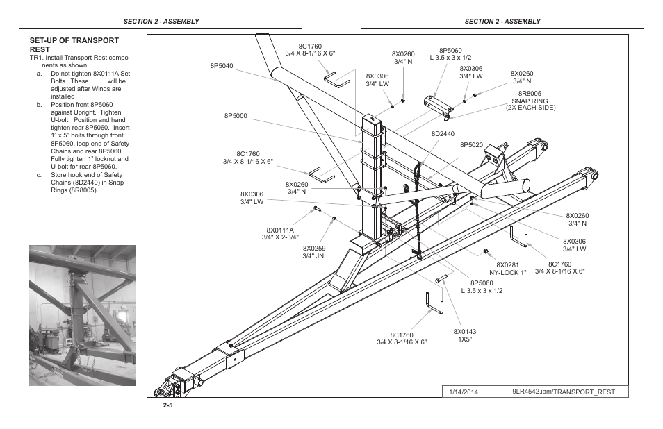 Transport rest | Summers 50' Superroller User Manual | Page 15 / 52