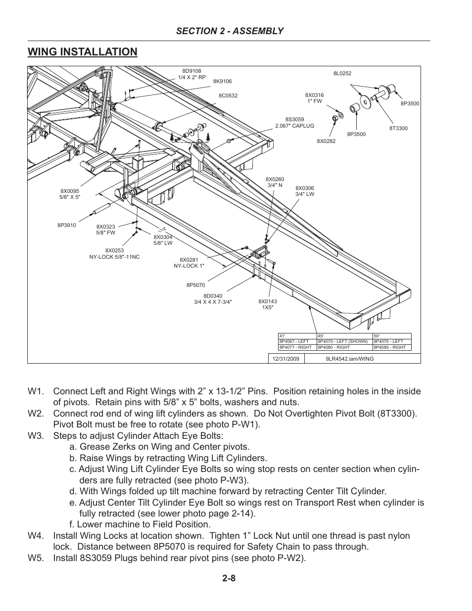 Wing installation | Summers 50' Superroller User Manual | Page 18 / 52