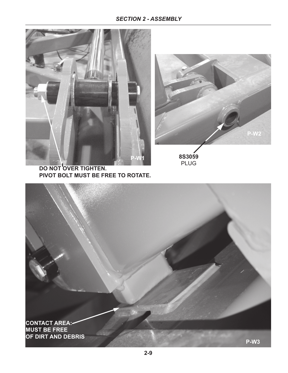 Pivot bolt must be free to rotate (see photo p-w1), Ders are fully retracted (see photo p-w3) | Summers 50' Superroller User Manual | Page 19 / 52