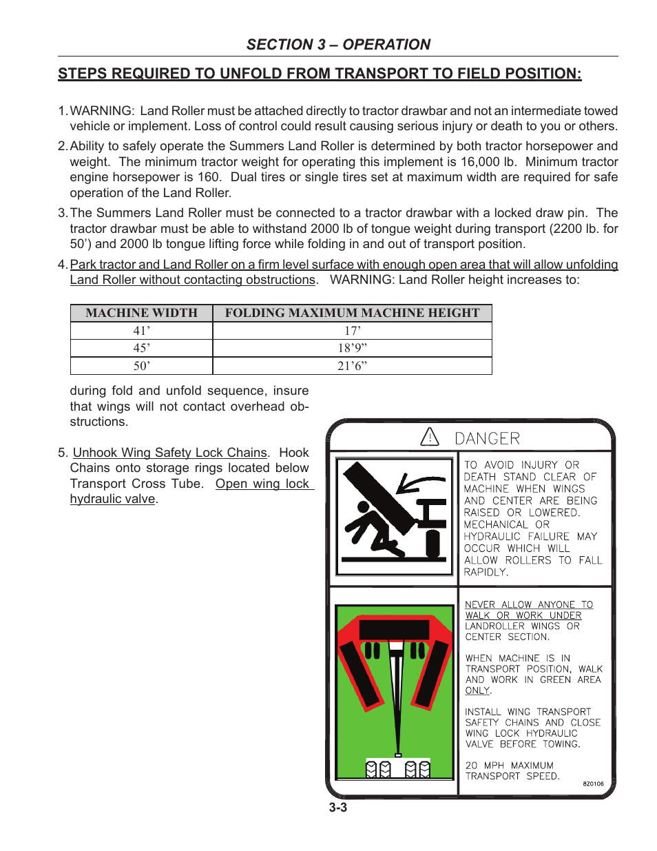 Unfolding to field position | Summers 50' Superroller User Manual | Page 27 / 52