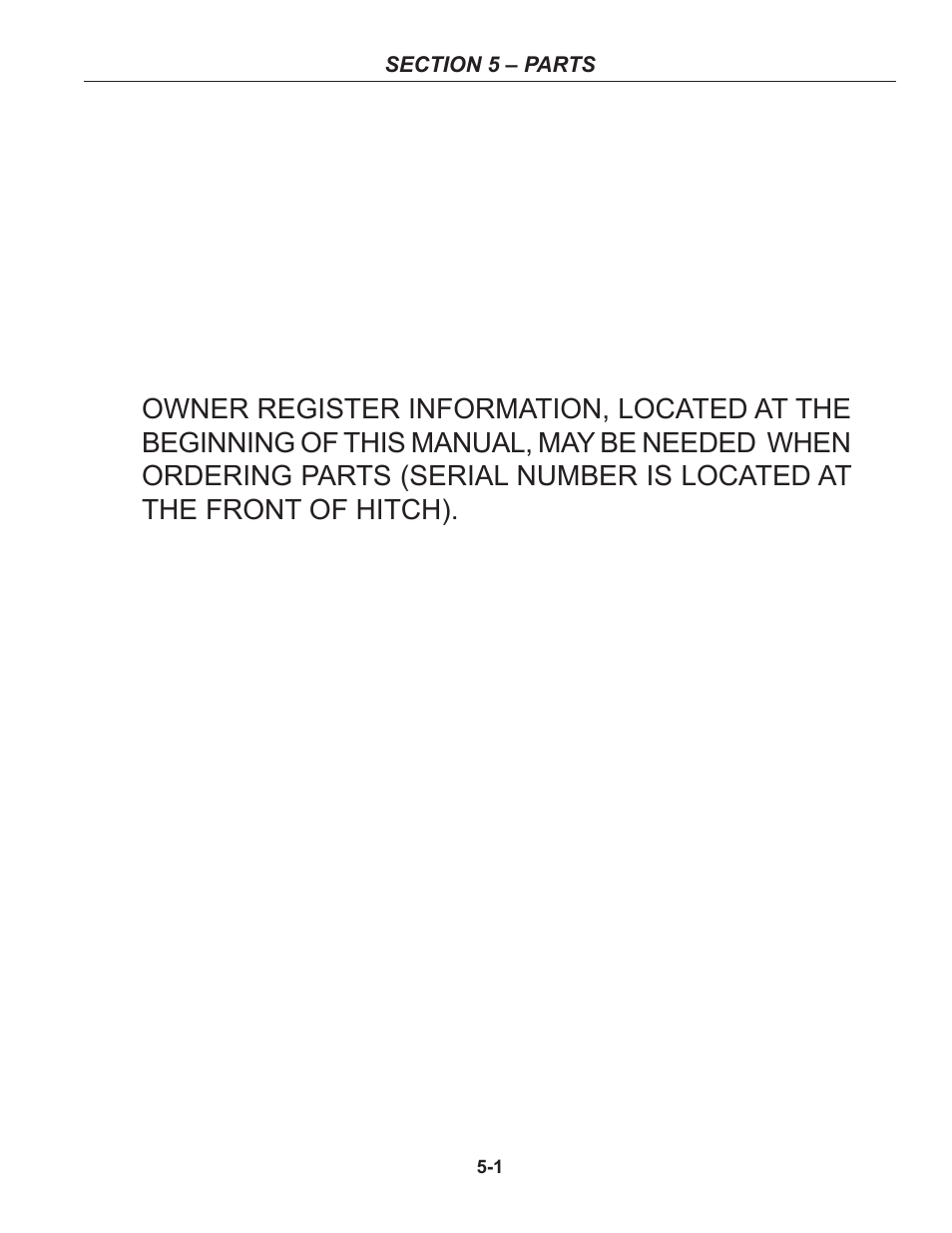 Section 5 - parts, Section 5 – parts | Summers 50' Superroller User Manual | Page 39 / 52