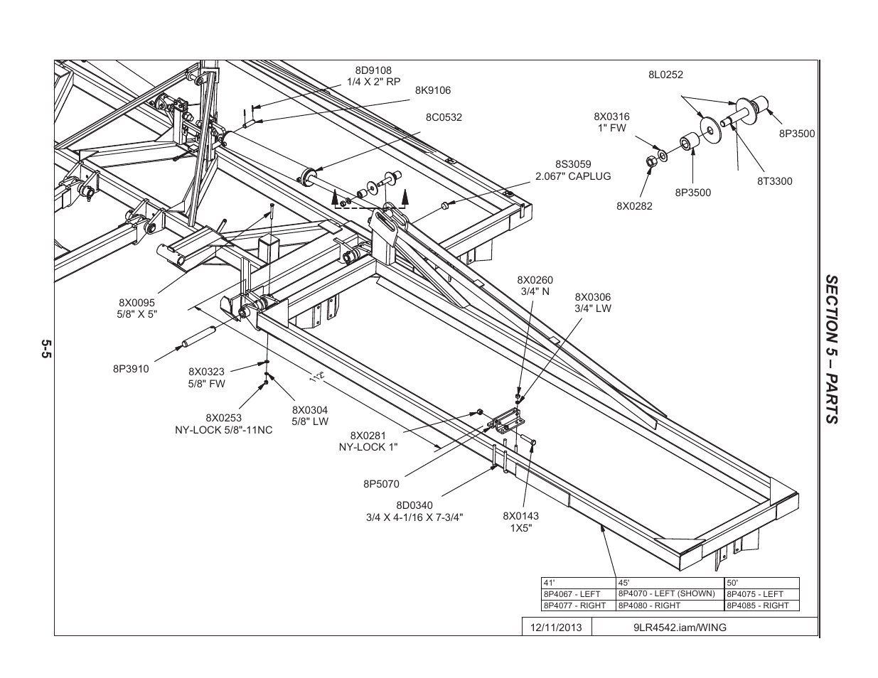 Wings, Wing -5 | Summers 50' Superroller User Manual | Page 43 / 52