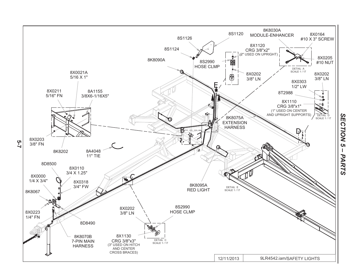 Safety lights, Safety lights -7, Ab c d e | Summers 50' Superroller User Manual | Page 45 / 52