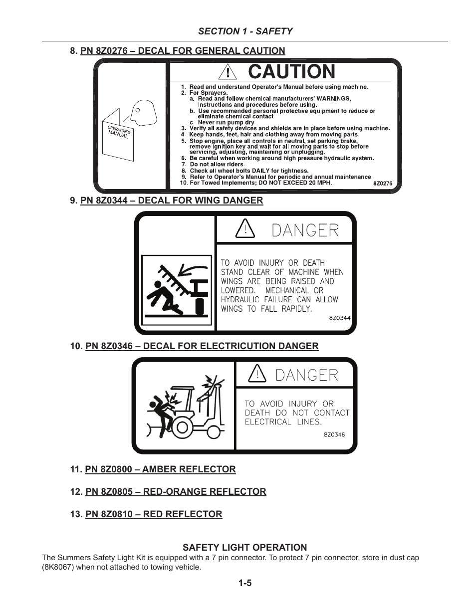 Safety light operation | Summers 50' Superroller User Manual | Page 9 / 52
