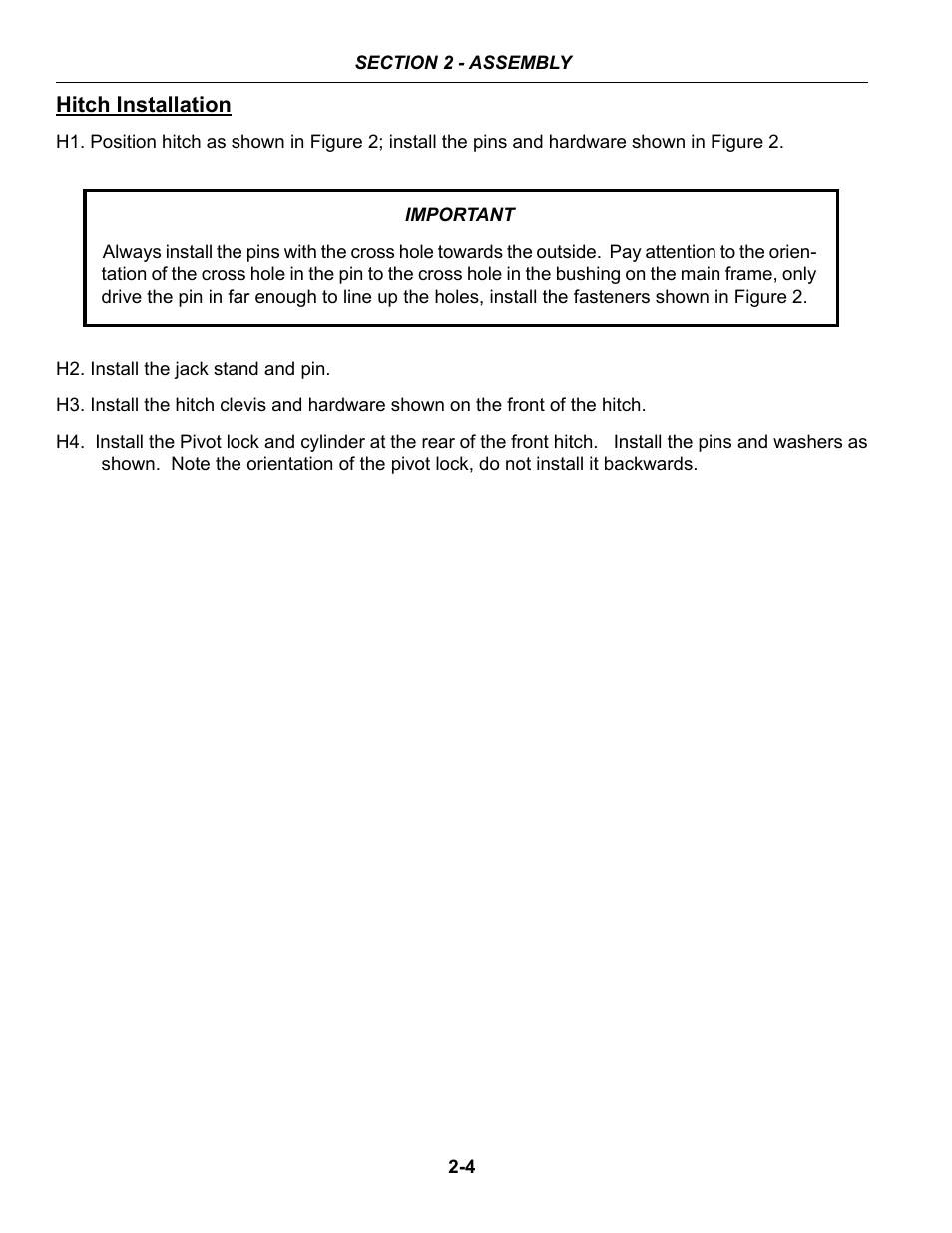 Hitch installation | Summers 53' Trail-Type Superroller User Manual | Page 14 / 50