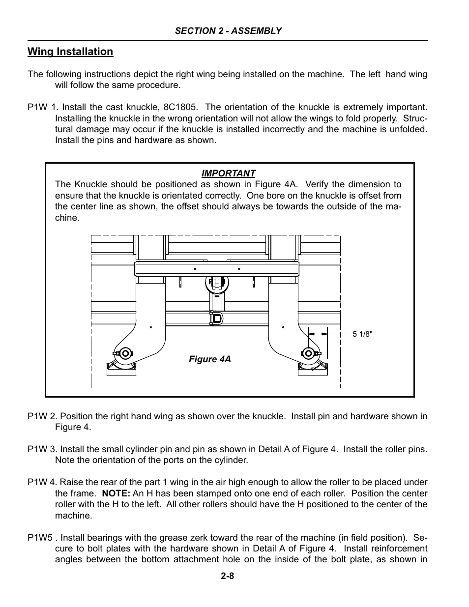 Wing installation | Summers 53' Trail-Type Superroller User Manual | Page 18 / 50