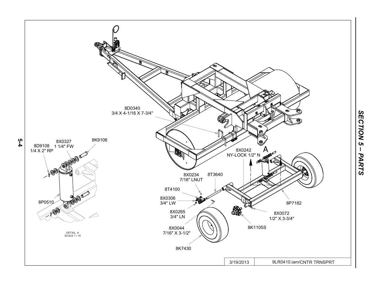 Center transport, Center transport -4 | Summers 53' Trail-Type Superroller User Manual | Page 36 / 50
