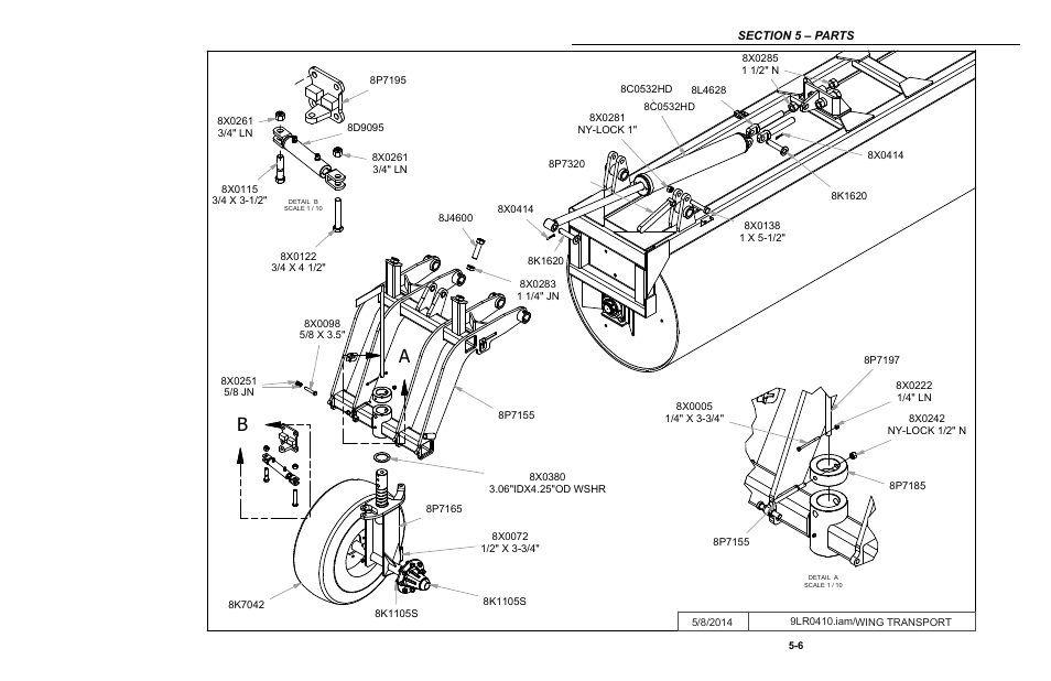 Wing transport, Wing transport -6 | Summers 53' Trail-Type Superroller User Manual | Page 38 / 50