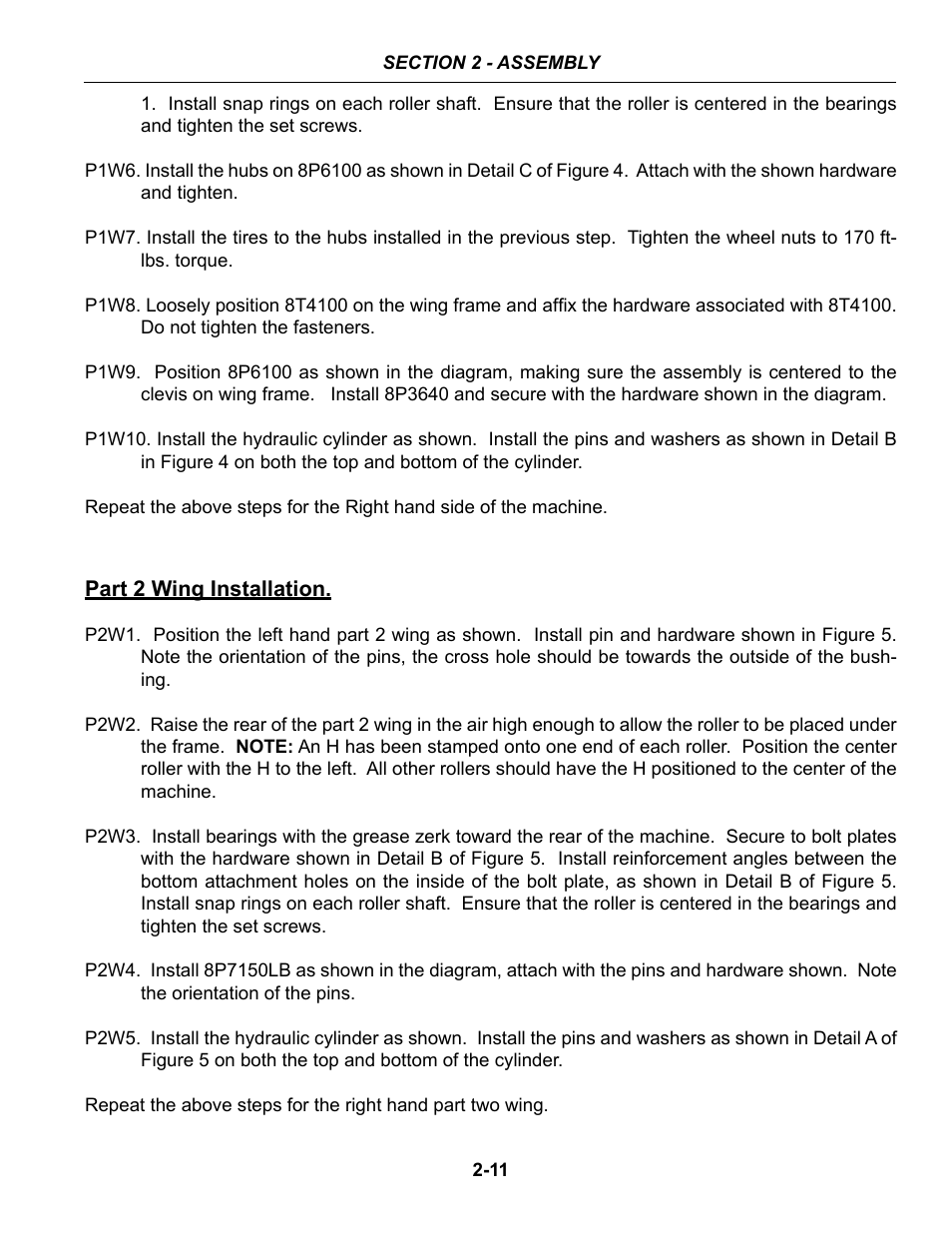 Part 2 wing installation | Summers 84' Superroller User Manual | Page 21 / 52