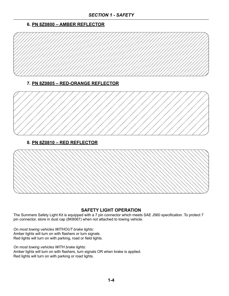 Safety light operation | Summers 84' Superroller User Manual | Page 8 / 52