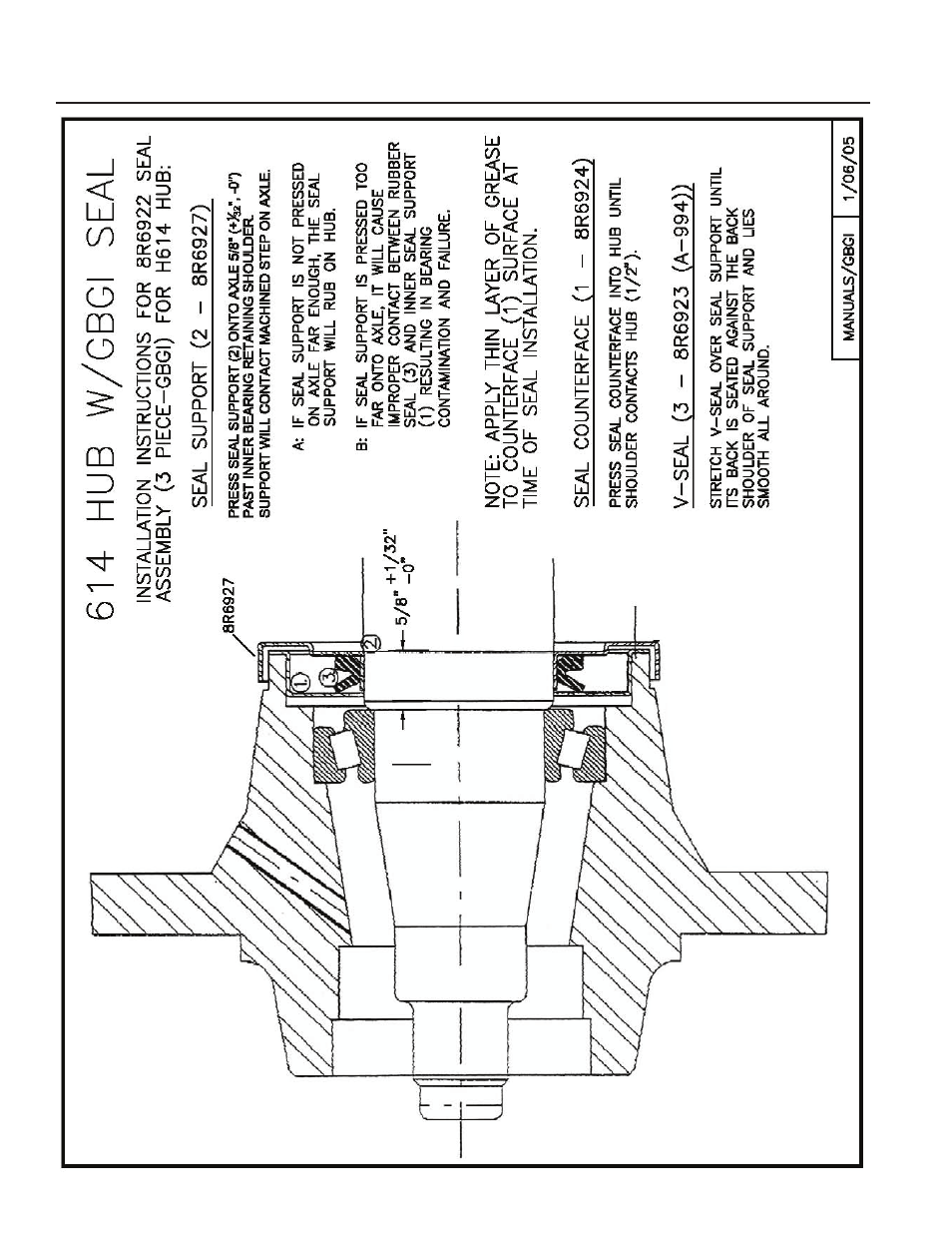 614 hub w/gbgi seal, 614 hub and gbgi seal -22 | Summers Disk-Chisel User Manual | Page 104 / 119