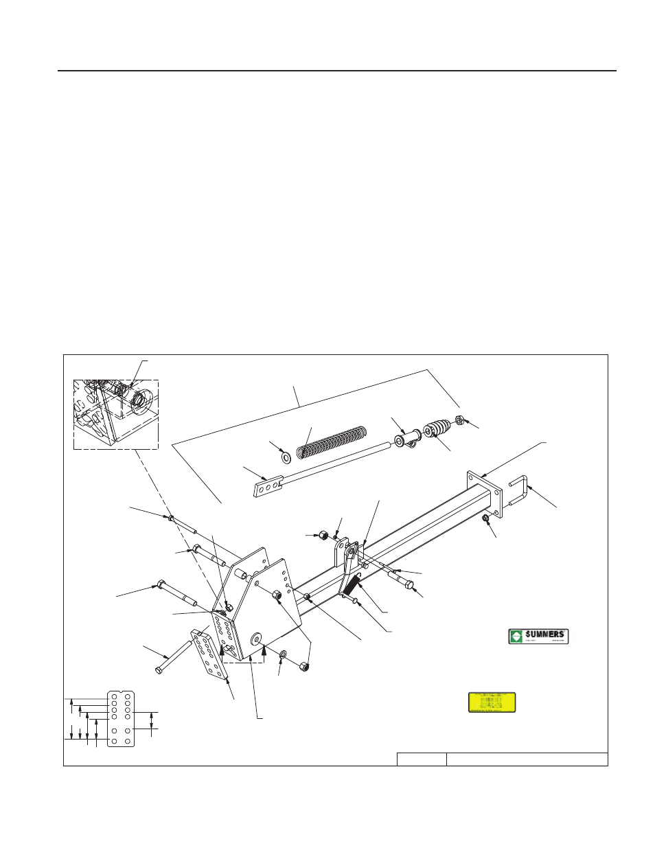 Mounted harrow mounting brackets, Mounted harrow mounting arm assembly -23 | Summers Disk-Chisel User Manual | Page 105 / 119