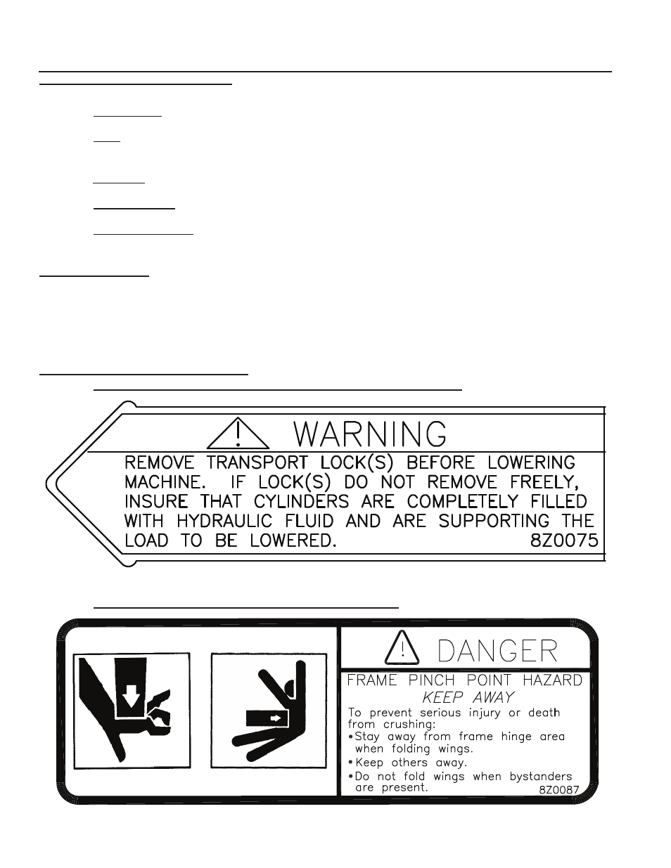 Safety during transport, Safety decals, Safety during transport -2 | Safety decals -2, Decals and their locations -2 – 1-6 | Summers Disk-Chisel User Manual | Page 8 / 119