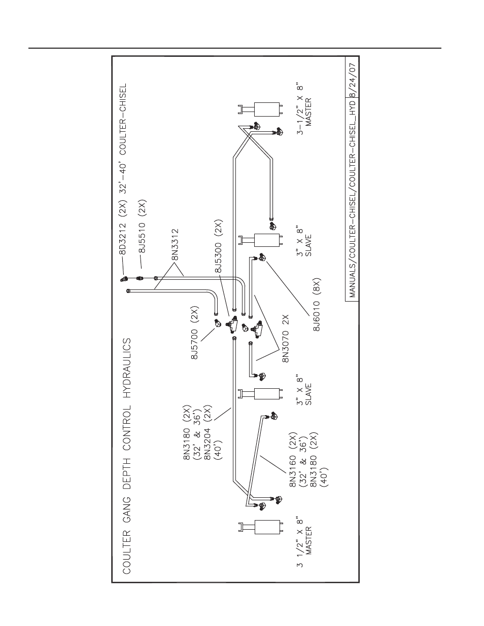 32'-40' gang depth control hydraulics, 32’-40’ depth control hydraulics -14 | Summers Disk-Chisel User Manual | Page 96 / 119