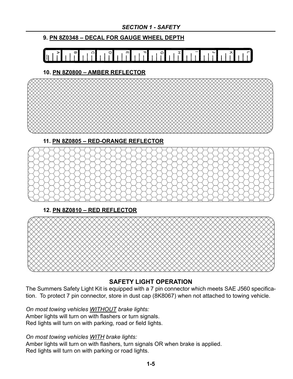 Safety light operation | Summers Disk-Chisel User Manual | Page 11 / 154