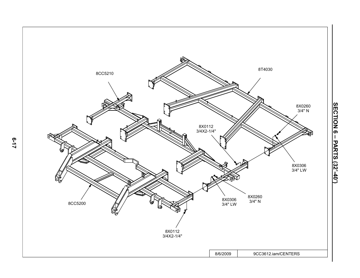 32'-40' centers, 32’-40’ center section -17 | Summers Disk-Chisel User Manual | Page 117 / 154