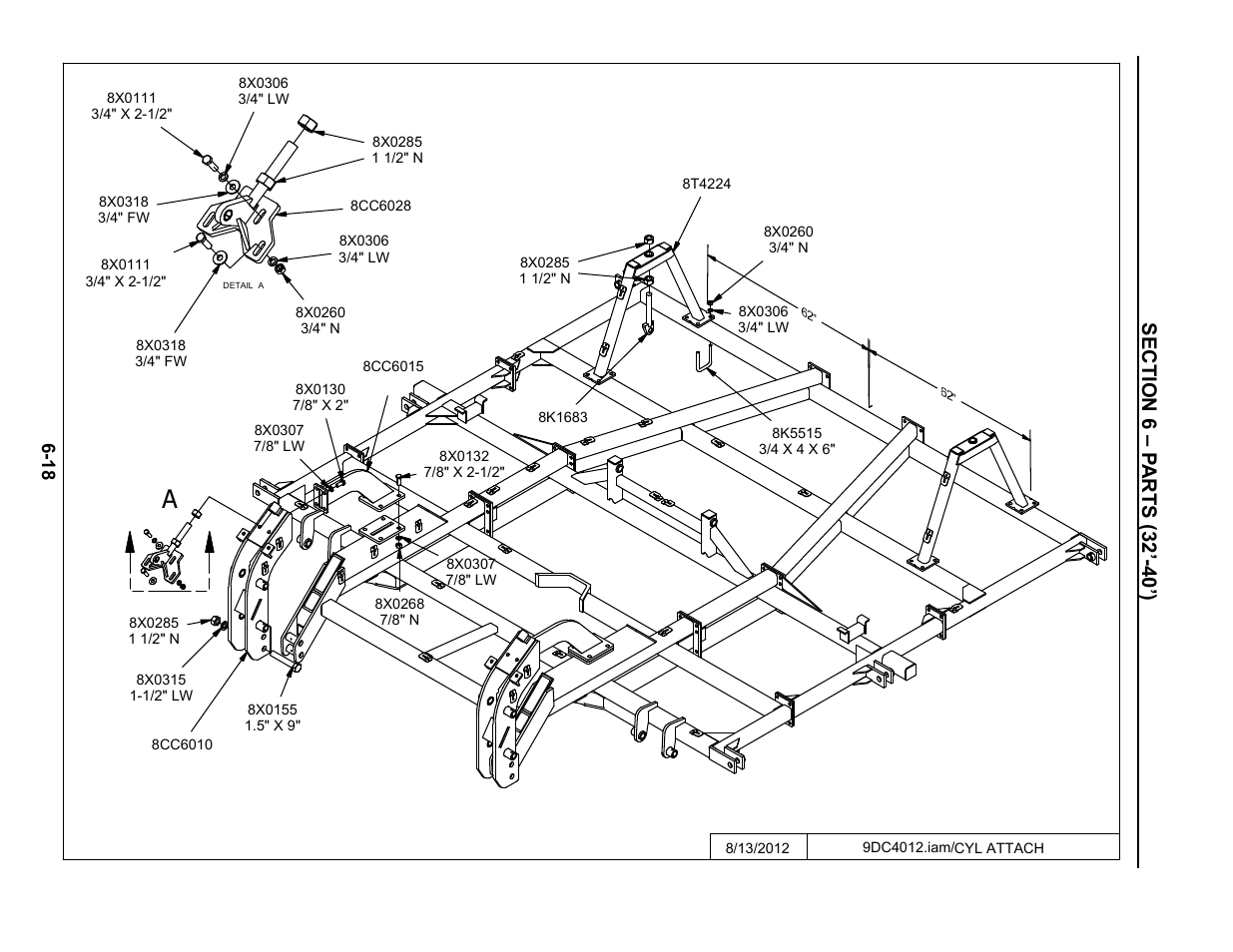 32'-40' cylinder attachments, 32’-40’ center w/ lift -18 | Summers Disk-Chisel User Manual | Page 118 / 154