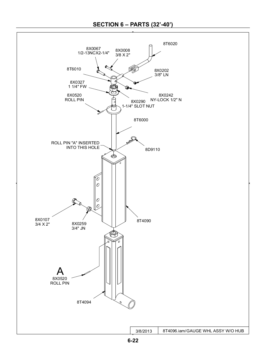 Gauge wheel assembly, Gauge wheel assembly -22 | Summers Disk-Chisel User Manual | Page 122 / 154