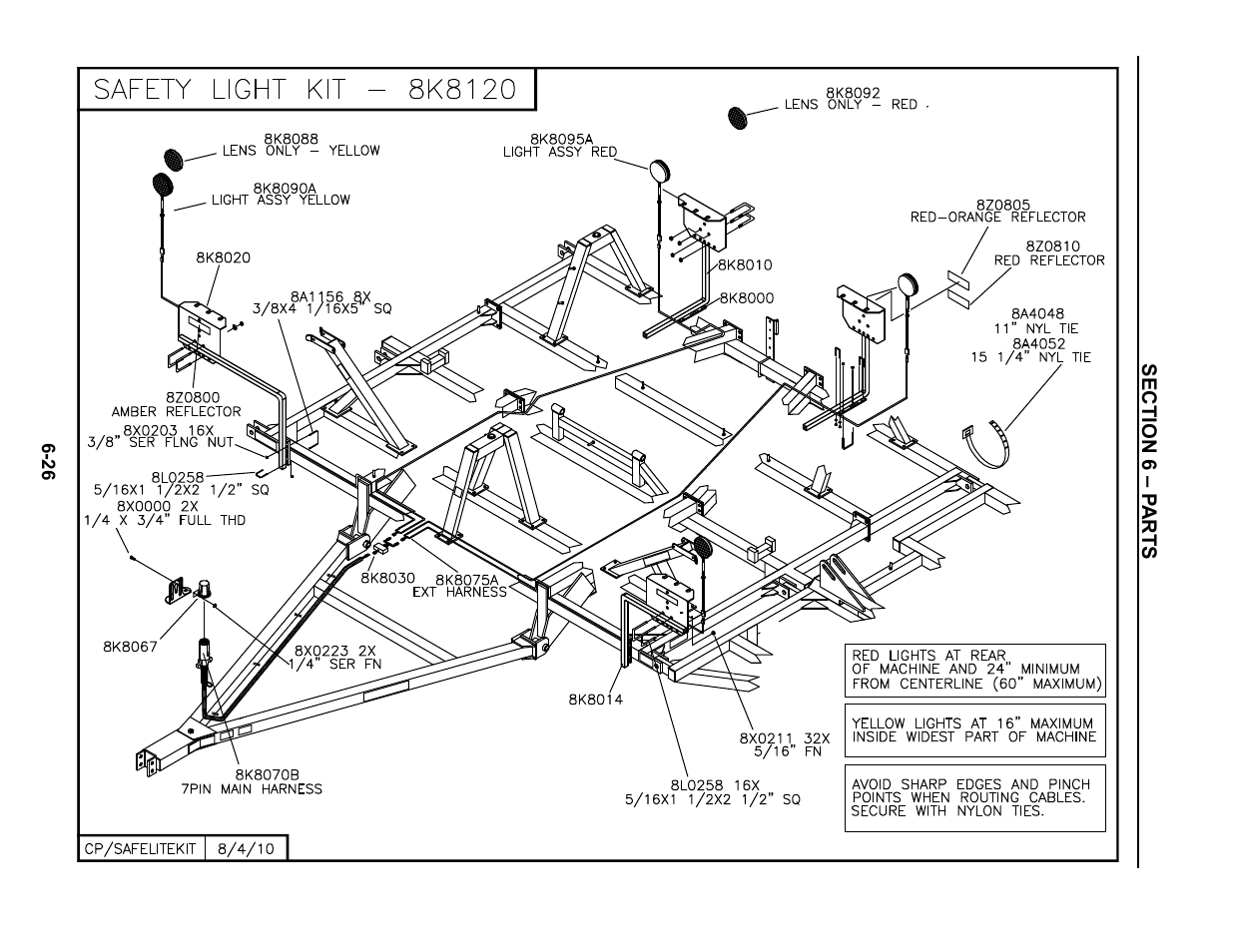 Safety lights, Safety light kit -26 | Summers Disk-Chisel User Manual | Page 126 / 154