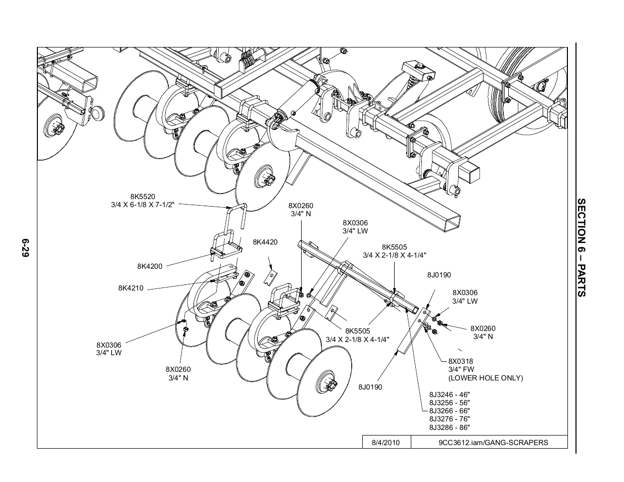 Gang scrapers, Coulter gang mount components -29 | Summers Disk-Chisel User Manual | Page 129 / 154
