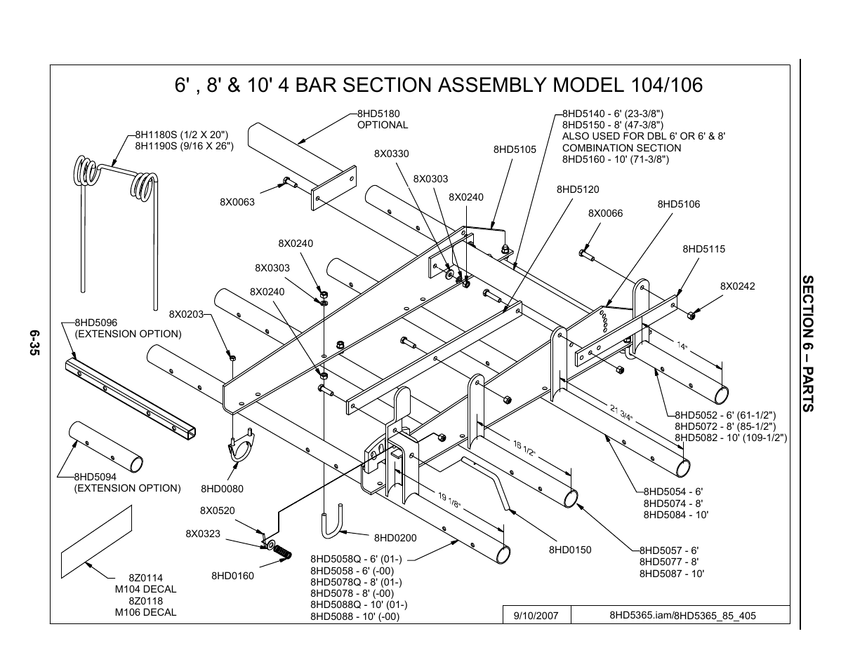 Mounted harrow assembly, Mounted harrow assembly -35 | Summers Disk-Chisel User Manual | Page 135 / 154