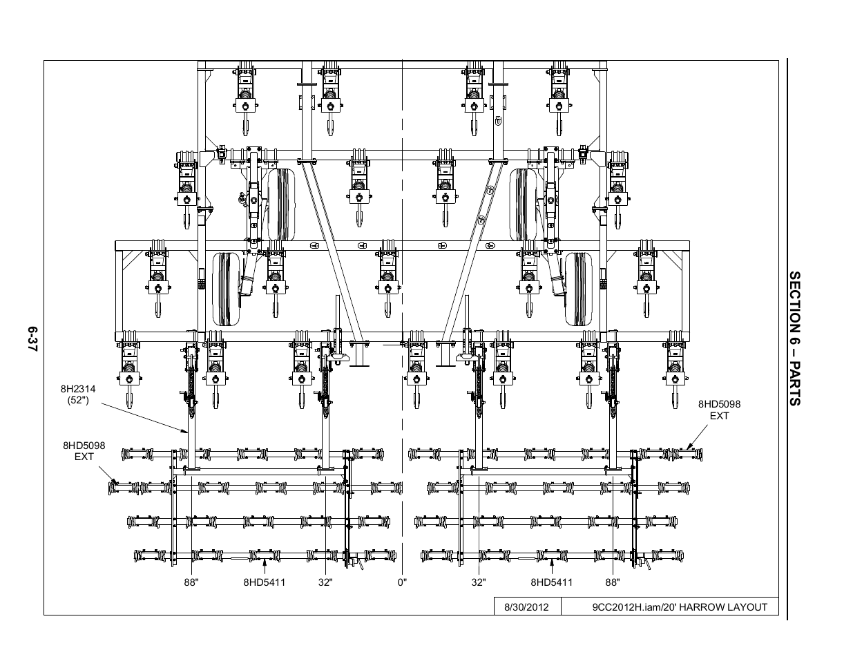 20' harrow layout, 20’ mounted harrow layout -37 | Summers Disk-Chisel User Manual | Page 137 / 154