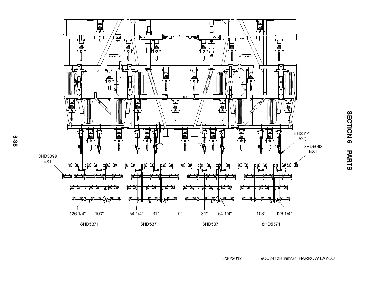 24' harrow layout, 24’ mounted harrow layout -38 | Summers Disk-Chisel User Manual | Page 138 / 154