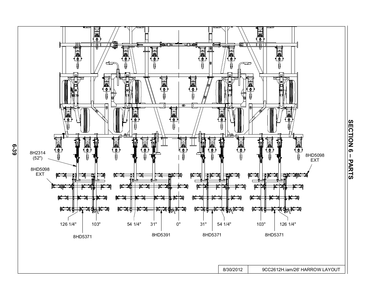 26' harrow layout, 26’ mounted harrow layout -39 | Summers Disk-Chisel User Manual | Page 139 / 154