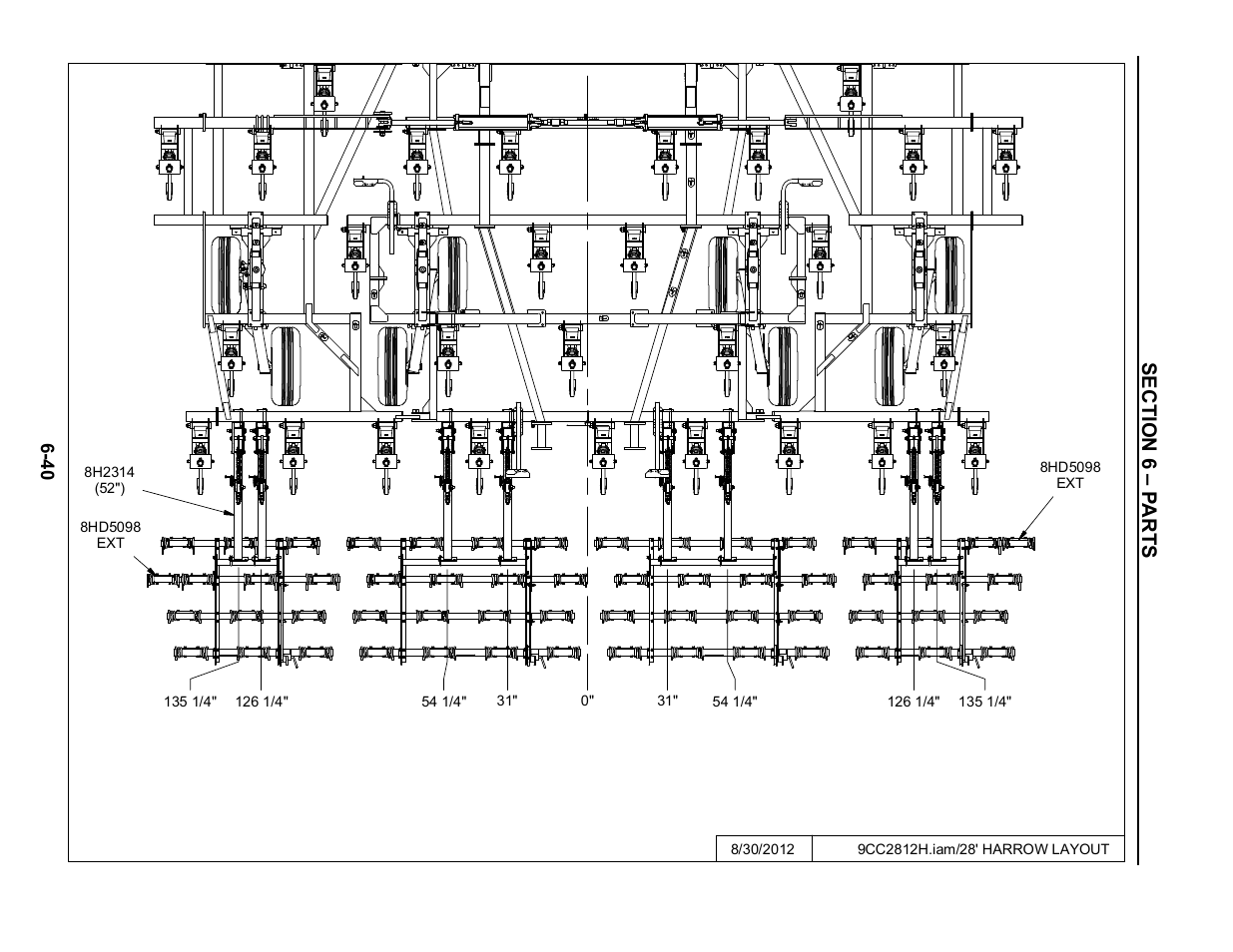 28' harrow layout, 28’ mounted harrow layout -40 | Summers Disk-Chisel User Manual | Page 140 / 154