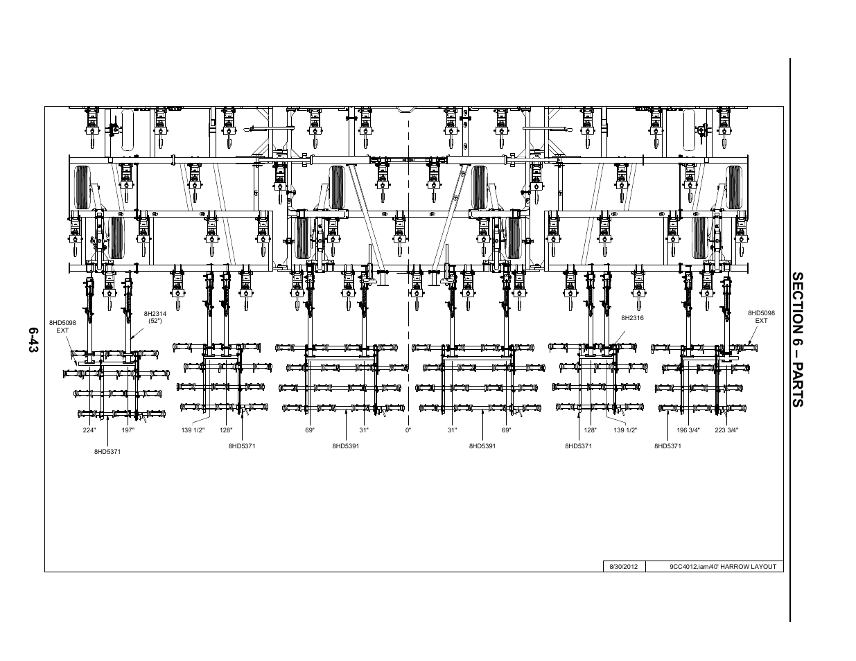 40' harrow layout, 40’ mounted harrow layout -43 | Summers Disk-Chisel User Manual | Page 143 / 154