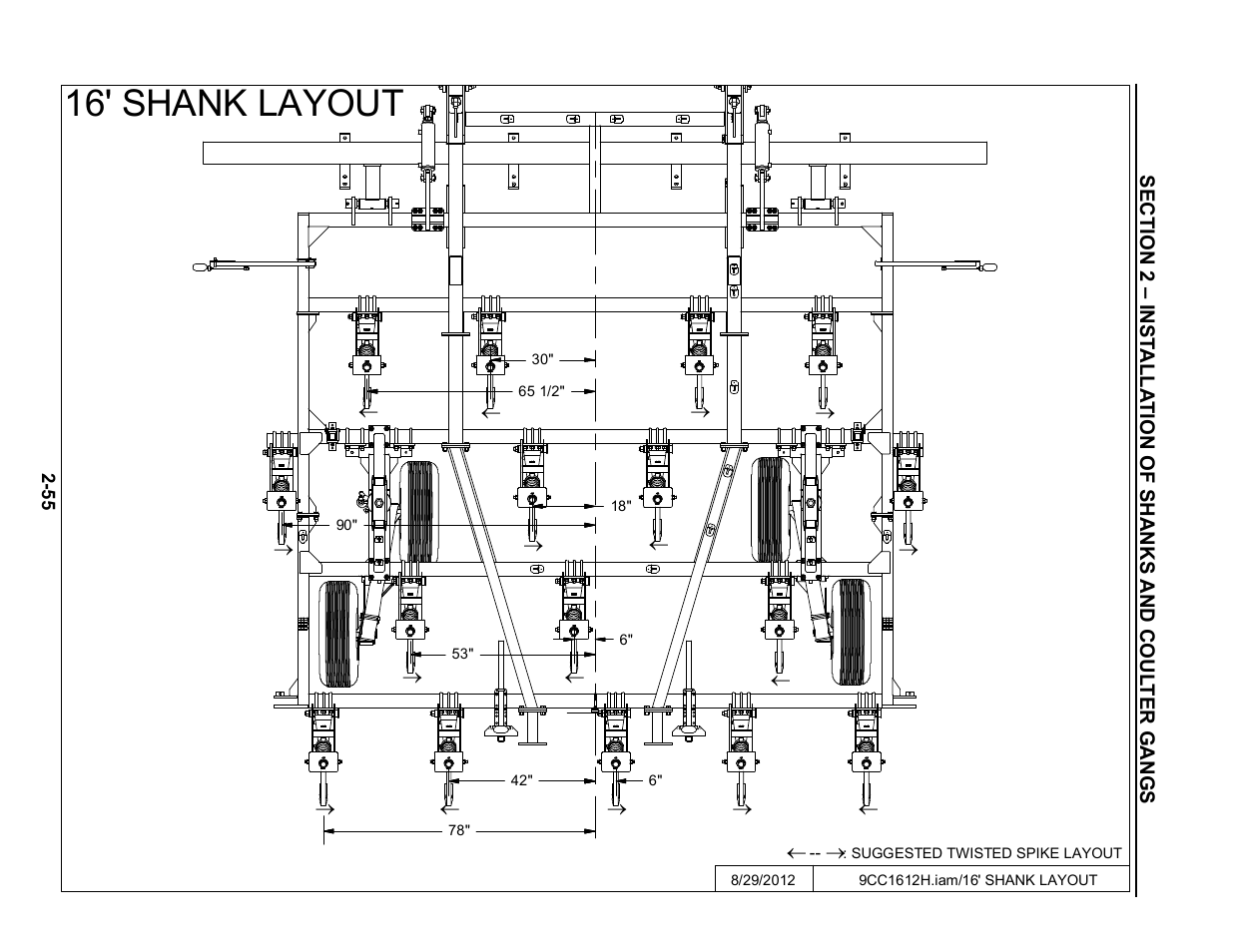 16' shank layout | Summers Disk-Chisel User Manual | Page 67 / 154