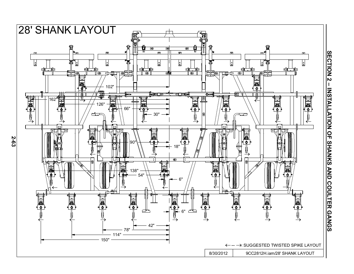 28' shank layout | Summers Disk-Chisel User Manual | Page 75 / 154