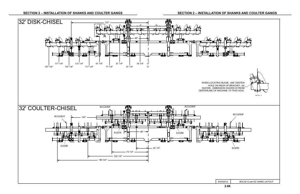 32' disk-chisel and coulter-chisel layout, 32' disk-chisel 32' coulter-chisel | Summers Disk-Chisel User Manual | Page 78 / 154