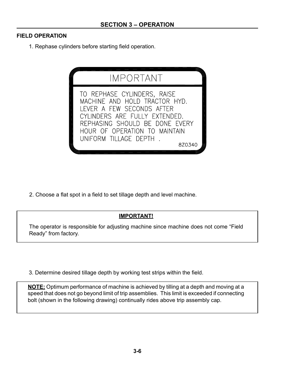 Field operation, Field operation -6 – 3-11 | Summers Disk-Chisel User Manual | Page 90 / 154