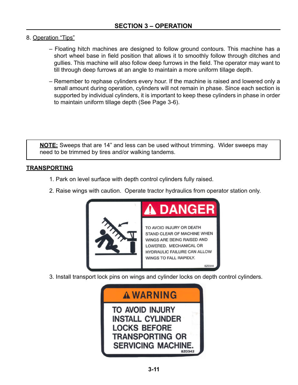 Transporting, Transporting -11 – 3-12 | Summers Disk-Chisel User Manual | Page 95 / 154