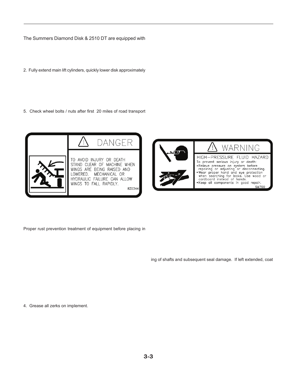 Transporting, Storage, Storage and troubleshooting -3 – 3-4 | Summers 2510 DT User Manual | Page 59 / 98