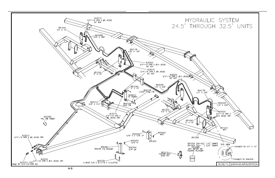 5'-32.5' hydraulic system, Hydraulic 24-1/2’ – 32-1/2’ -5 | Summers 2510 DT User Manual | Page 67 / 98