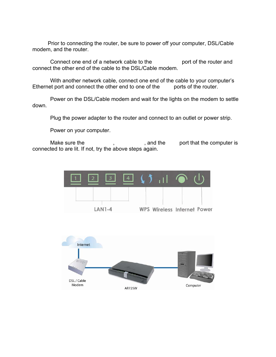 Connecting the router | Airlink101 AR725W User Manual | Page 4 / 64