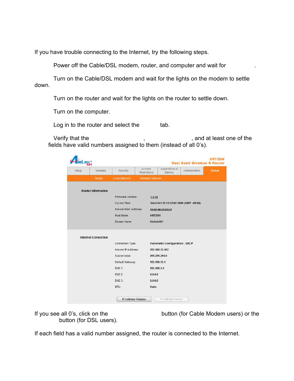 Verifying connection | Airlink101 AR725W User Manual | Page 8 / 64