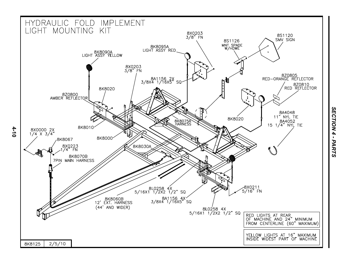 Light mounting kit, Light kit -10 | Summers Hydraulic Fold Coil User Manual | Page 108 / 122