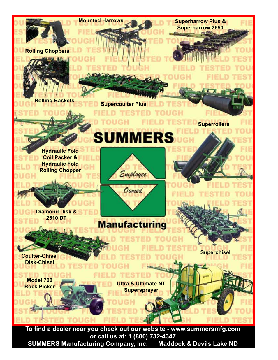 Summers products | Summers Hydraulic Fold Coil User Manual | Page 122 / 122