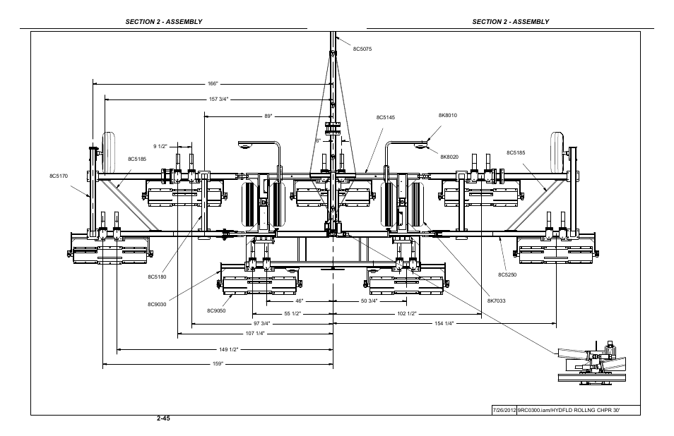 30' rolling chopper layout | Summers Hydraulic Fold Coil User Manual | Page 55 / 122