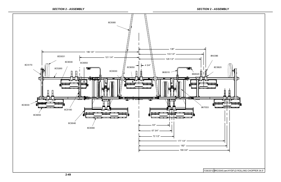 5' rolling chopper layout | Summers Hydraulic Fold Coil User Manual | Page 59 / 122