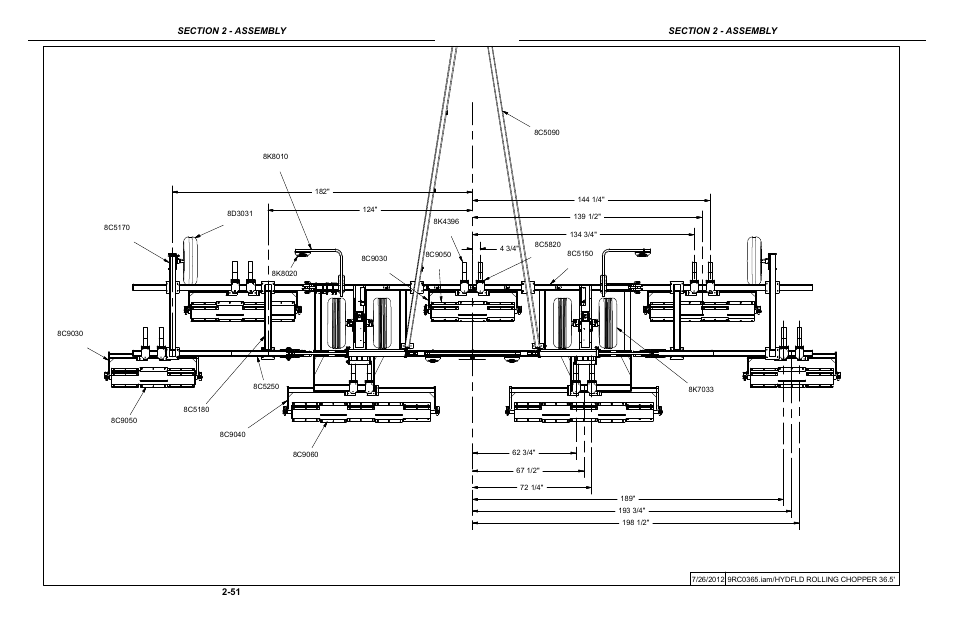 5' rolling chopper layout | Summers Hydraulic Fold Coil User Manual | Page 61 / 122